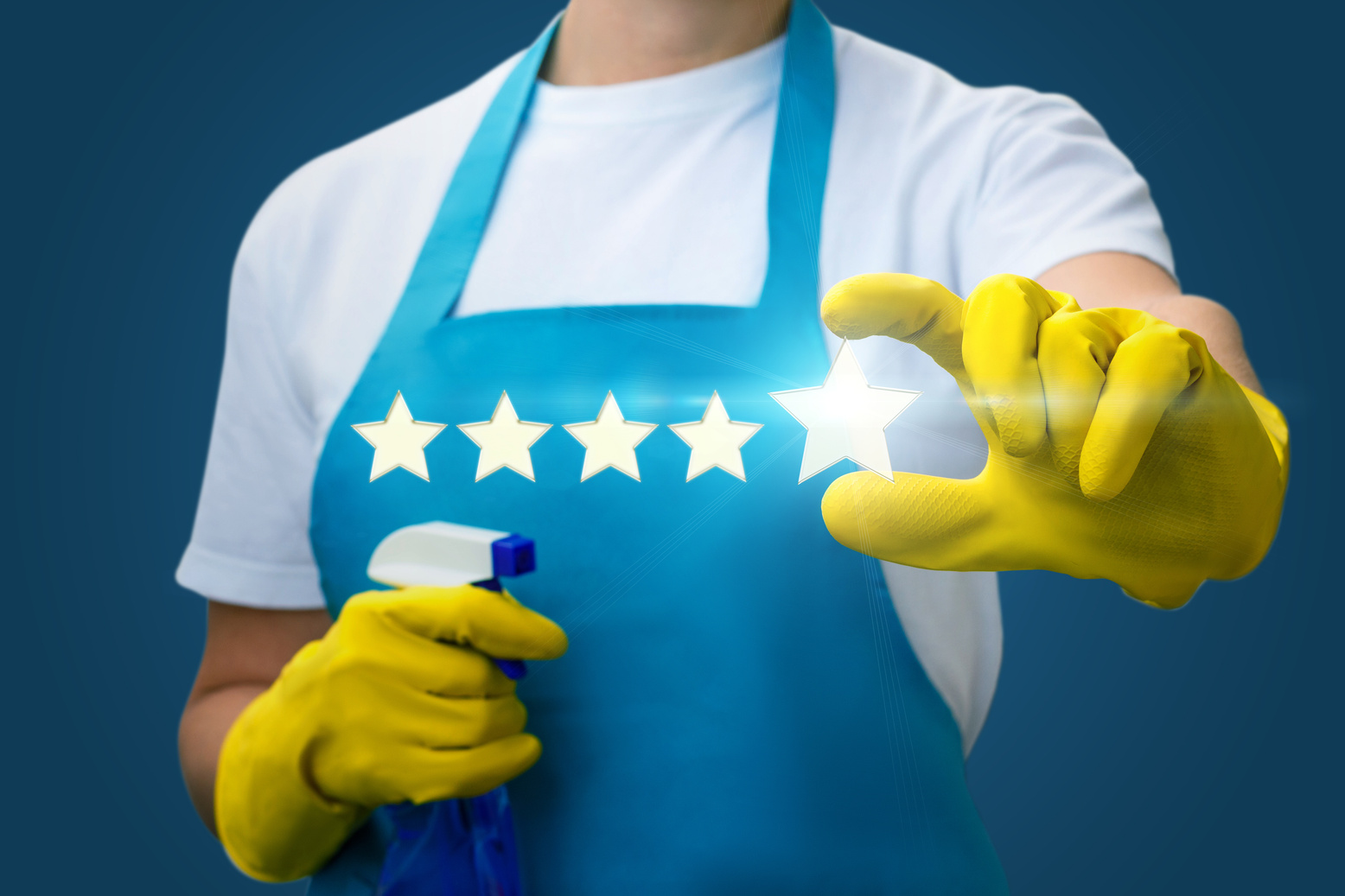 Cleaning lady shows the fifth star .